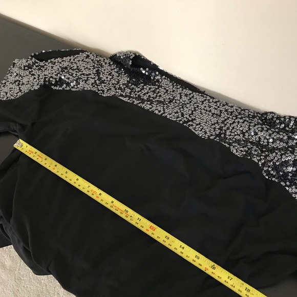 Cachet Blouse Black Silver With Silver Sequins Split Sleeves - Picture 9 of 10